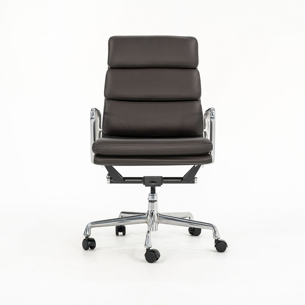 2007 Eames Aluminum Group Soft Pad Executive Desk Chair by Charles and Ray Eames for Herman Miller in Brown Leather