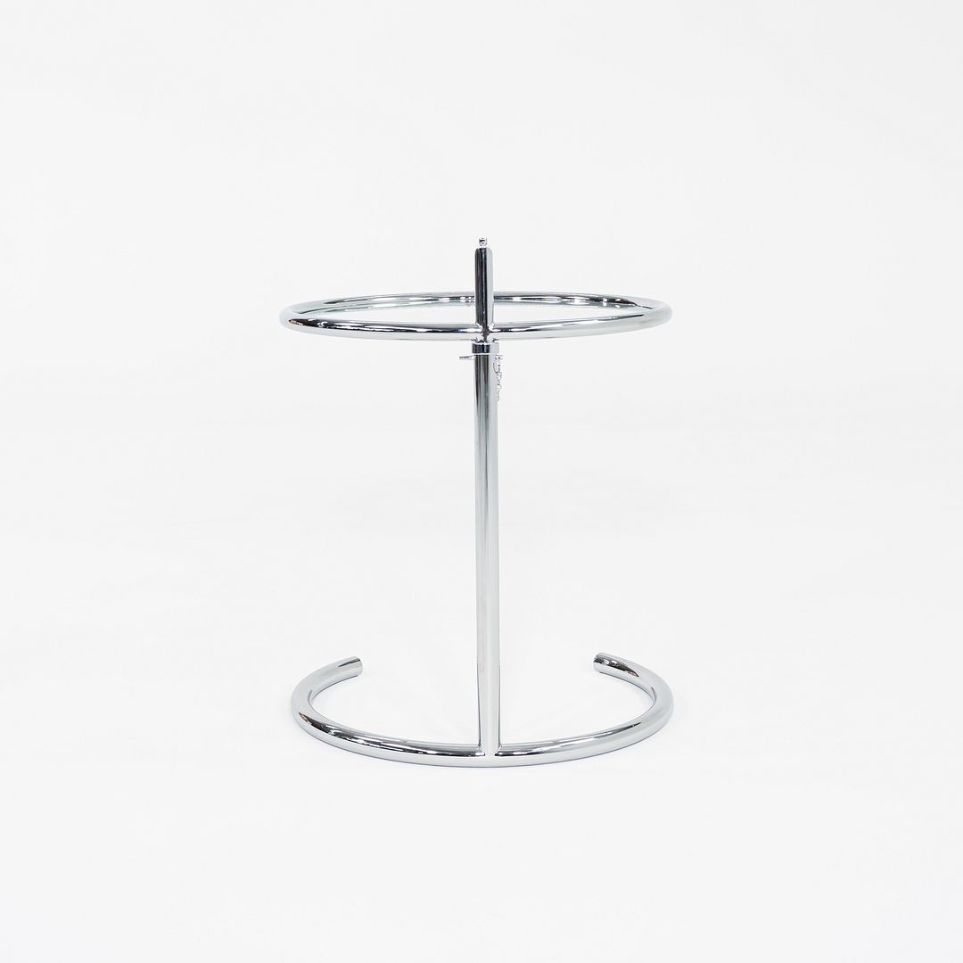 2000s Eileen Gray Adjustable Table E1027 Chrome & Glass Attributed to Classicon
