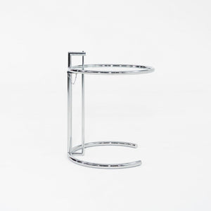 2000s Eileen Gray Adjustable Table E1027 Chrome & Glass Attributed to Classicon