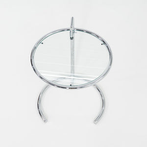2000s Eileen Gray Adjustable Table E1027 Chrome & Glass Attributed to Classicon