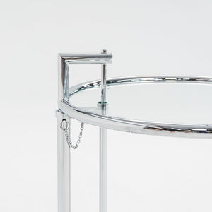 2000s Eileen Gray Adjustable Table E1027 Chrome & Glass Attributed to Classicon