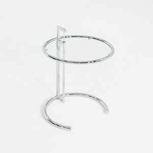 2000s Eileen Gray Adjustable Table E1027 Chrome & Glass Attributed to Classicon