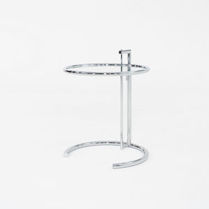 2000s Eileen Gray Adjustable Table E1027 Chrome & Glass Attributed to Classicon