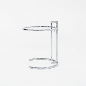 2000s Eileen Gray Adjustable Table E1027 Chrome & Glass Attributed to Classicon