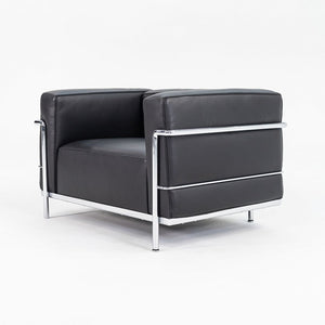 2006 LC3 Grand Modele Armchair by Le Corbusier, Charlotte Perriand, Pierre Jeanneret for Cassina in Black Leather and Chrome 3x Available