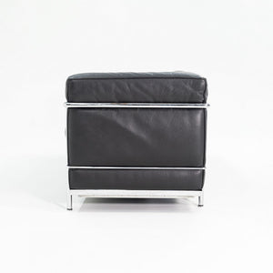 2008 LC2 Petite Modele Three Seat Sofa by Le Corbusier, Pierre Jeanneret, and Charlotte Perriand for Cassina in Black Leather