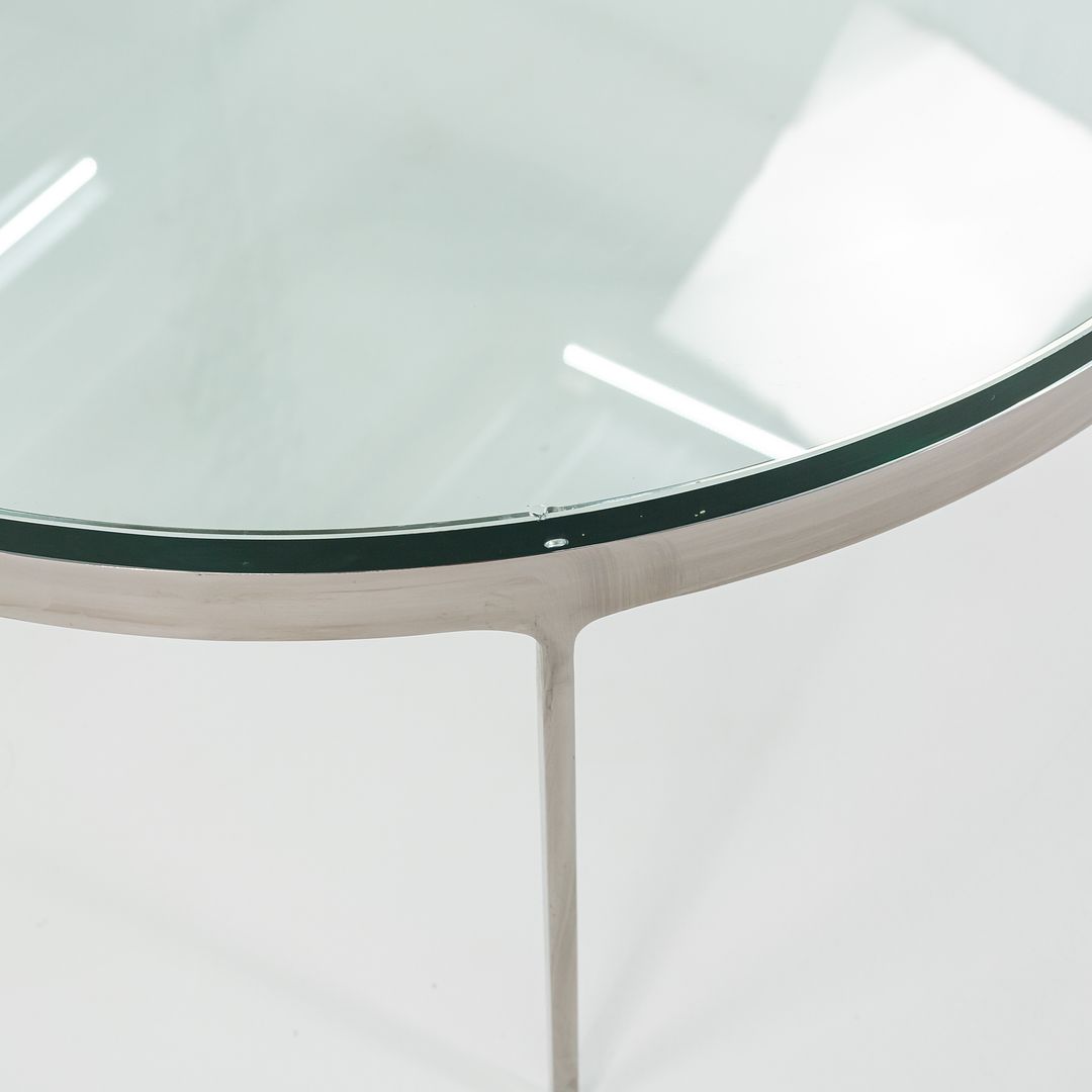 1995 TA.35.36G Round Coffee Table by NIcos Zographos for Zographos Designs in Polished Stainless and Glass