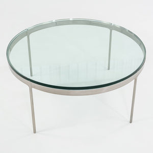 1995 TA.35.36G Round Coffee Table by NIcos Zographos for Zographos Designs in Polished Stainless and Glass