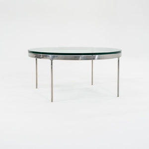 1995 TA.35.36G Round Coffee Table by NIcos Zographos for Zographos Designs in Polished Stainless and Glass