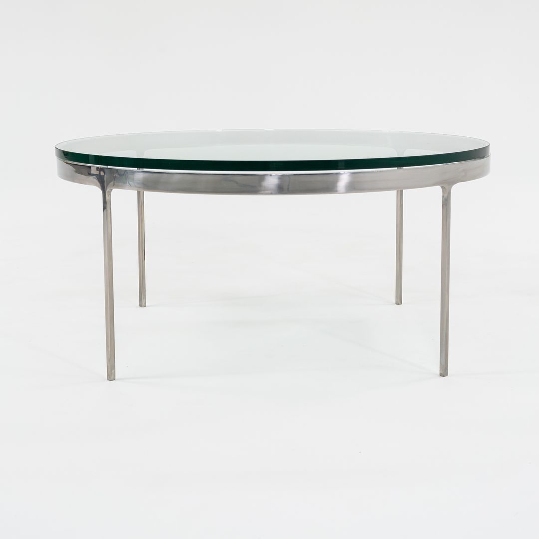 1995 TA.35.36G Round Coffee Table by NIcos Zographos for Zographos Designs in Polished Stainless and Glass