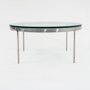 1995 TA.35.36G Round Coffee Table by NIcos Zographos for Zographos Designs in Polished Stainless and Glass