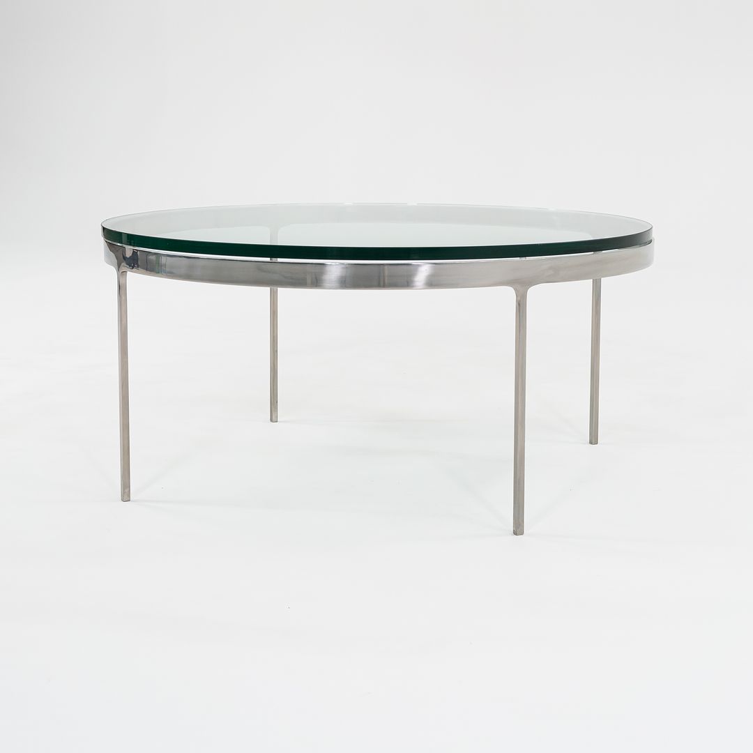 1995 TA.35.36G Round Coffee Table by NIcos Zographos for Zographos Designs in Polished Stainless and Glass