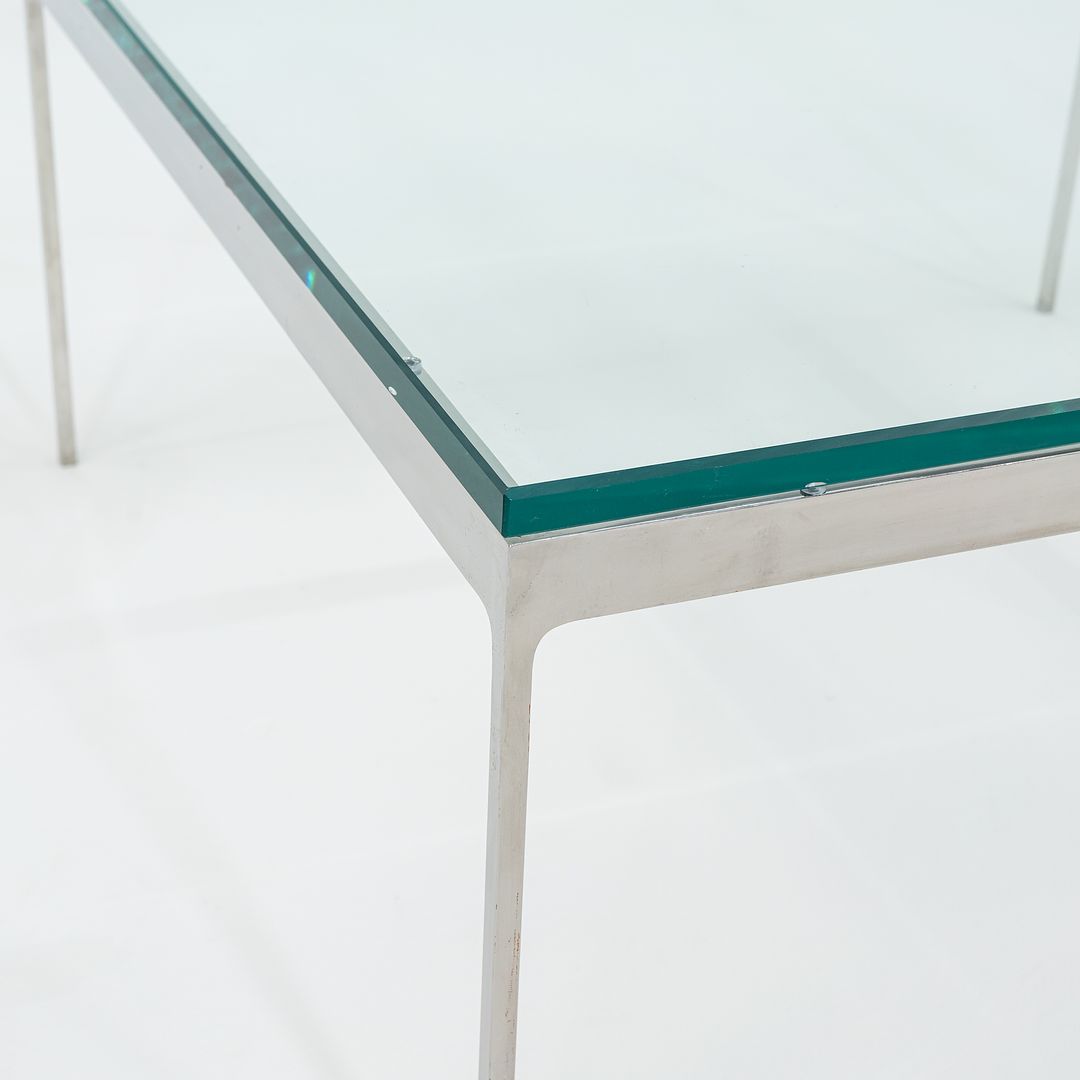 1995 TA.35G Square Coffee Table by Nicos Zographos for Zographos Designs in Stainless Steel and Glass