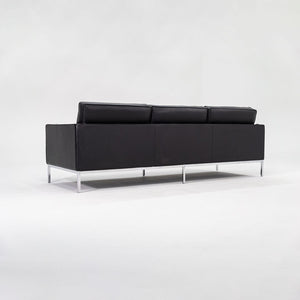 SOLD 2014 Three Seat Sofa by Florence Knoll, Model 1205S3, in Black Leather