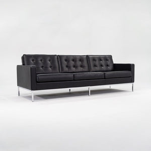 2014 Three Seat Sofa by Florence Knoll, Model 1205S3, in Black Leather