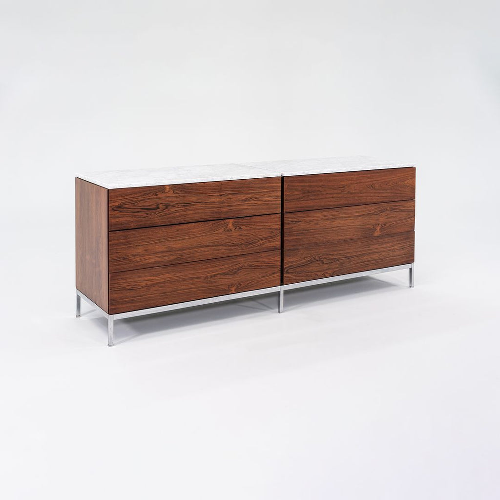 1960s Six-Drawer Rosewood Dresser by Florence Knoll for Knoll in Brazilian Rosewood and Marble