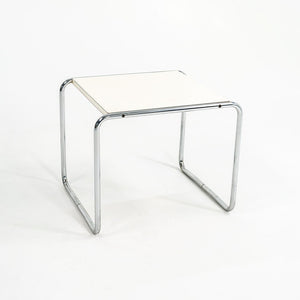 1960s Breuer Model B9 Laccio Side Table by Marcel Breuer for Gavina / Knoll in Chromed Steel and White Laminate