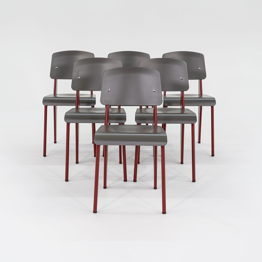 2023 Standard SP Chair by Jean Prouve for Vitra in Red and Grey Brand New 12+ Available