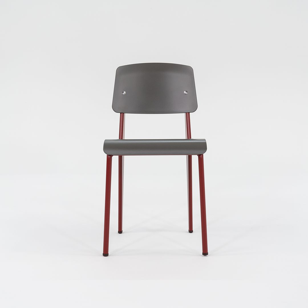 2023 Standard SP Chair by Jean Prouve for Vitra in Red and Grey Brand New 12+ Available