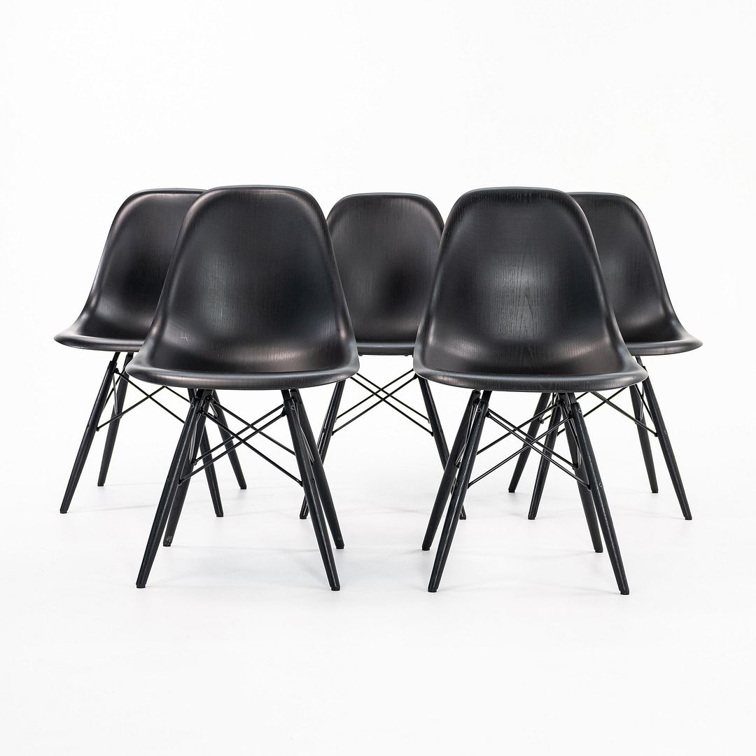 2019 DSW Side Chair with Dowel Base by Charles and Ray Eames for Herman Miller in Ebonized Wood 5x Available
