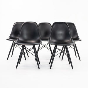 2019 DSW Side Chair with Dowel Base by Charles and Ray Eames for Herman Miller in Ebonized Wood 1x Available