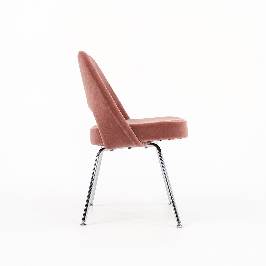 2022 Saarinen Executive Side Chair, Model 72C by Eero Saarinen for Knoll in Chromed Steel and Fabric Upholstery 2x Available