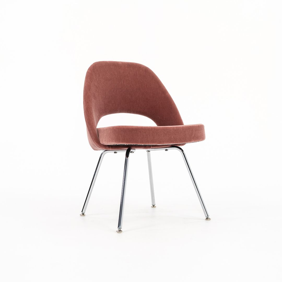 2022 Saarinen Executive Side Chair, Model 72C by Eero Saarinen for Knoll in Chromed Steel and Fabric Upholstery 2x Available