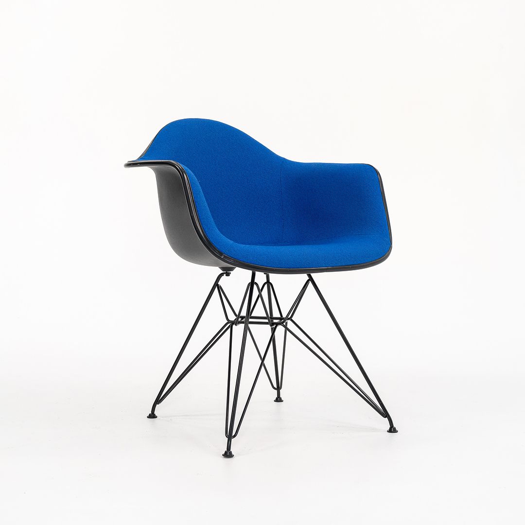 2016 DAR 'Eiffel' Arm Chair by Ray and Charles Eames for Herman Miller in Blue Fabric and Black Fiberglass 3x Available