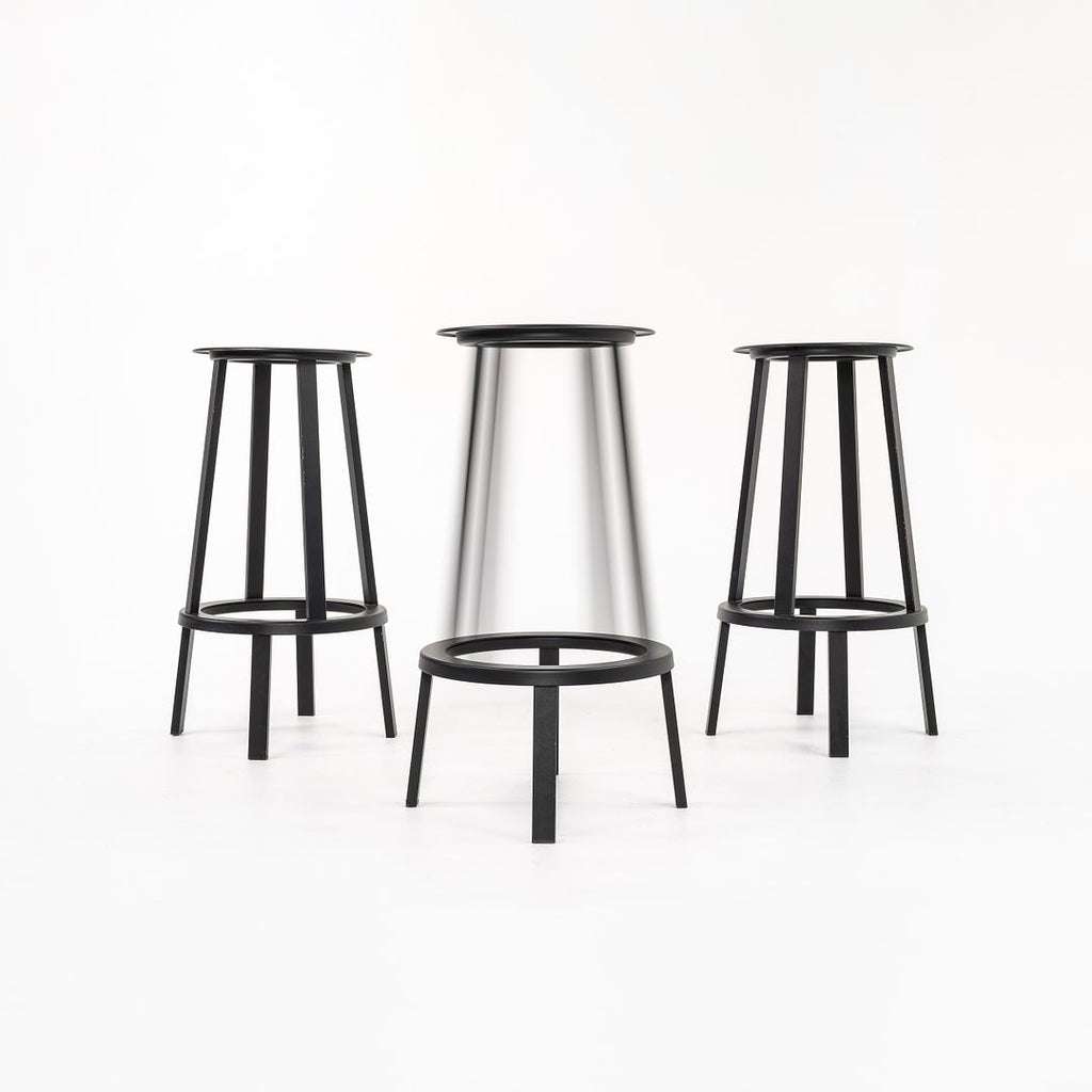 SOLD 2010s Hay Revolver Bar Stools by Leon Ransmeier in Black 6x Available
