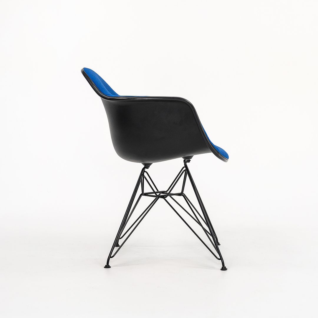2016 DAR 'Eiffel' Arm Chair by Ray and Charles Eames for Herman Miller in Blue Fabric and Black Fiberglass 3x Available