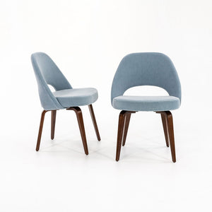 SOLD 2022 Armless Executive Chair, Model 72C by Eero Saarinen for Knoll in Blue Fabric 2x Available