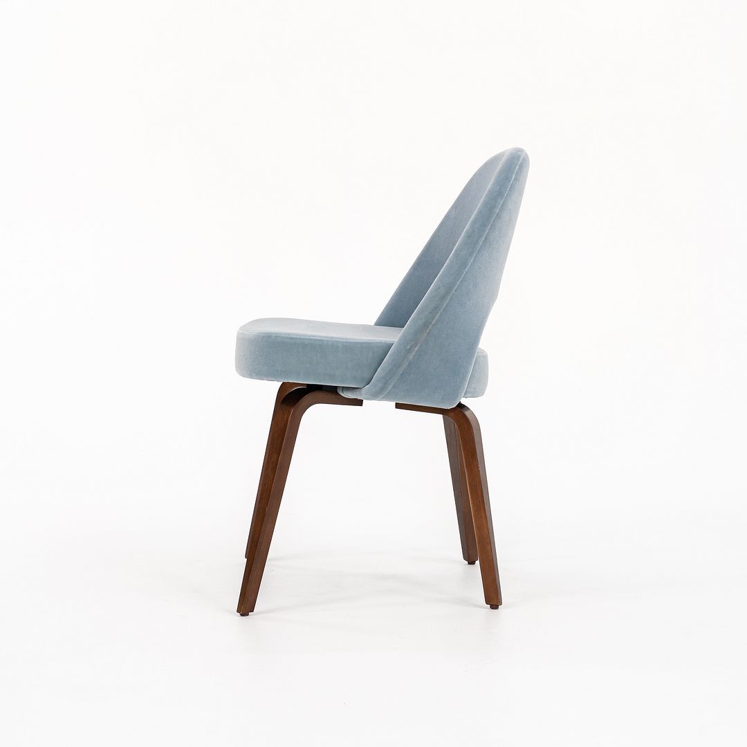 SOLD 2022 Armless Executive Chair, Model 72C by Eero Saarinen for Knoll in Blue Fabric 2x Available