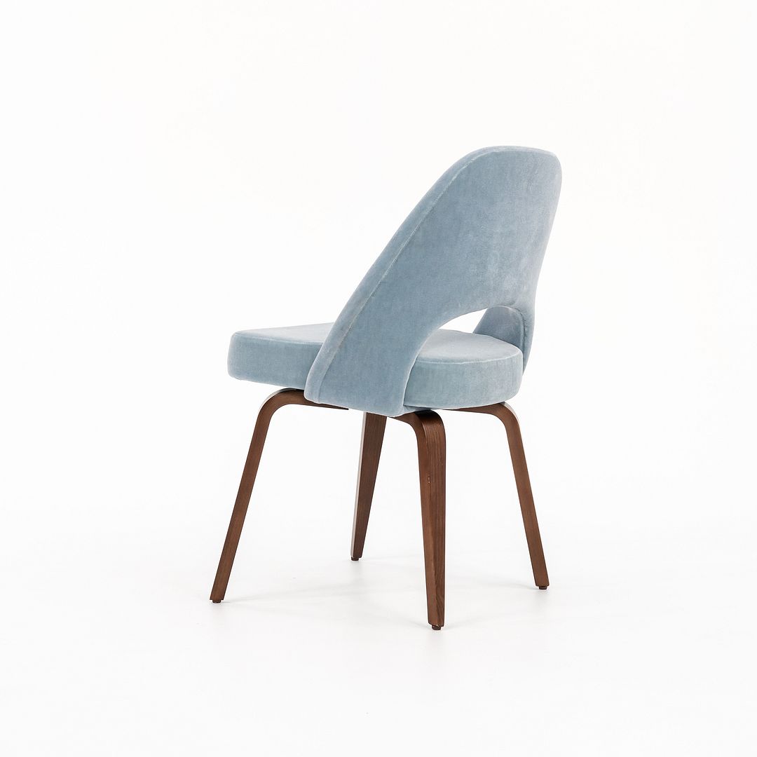 SOLD 2022 Armless Executive Chair, Model 72C by Eero Saarinen for Knoll in Blue Fabric 2x Available