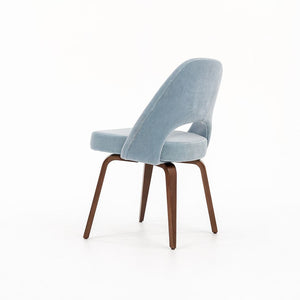 SOLD 2022 Armless Executive Chair, Model 72C by Eero Saarinen for Knoll in Blue Fabric 2x Available