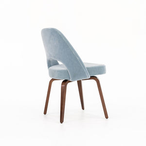 SOLD 2022 Armless Executive Chair, Model 72C by Eero Saarinen for Knoll in Blue Fabric 2x Available