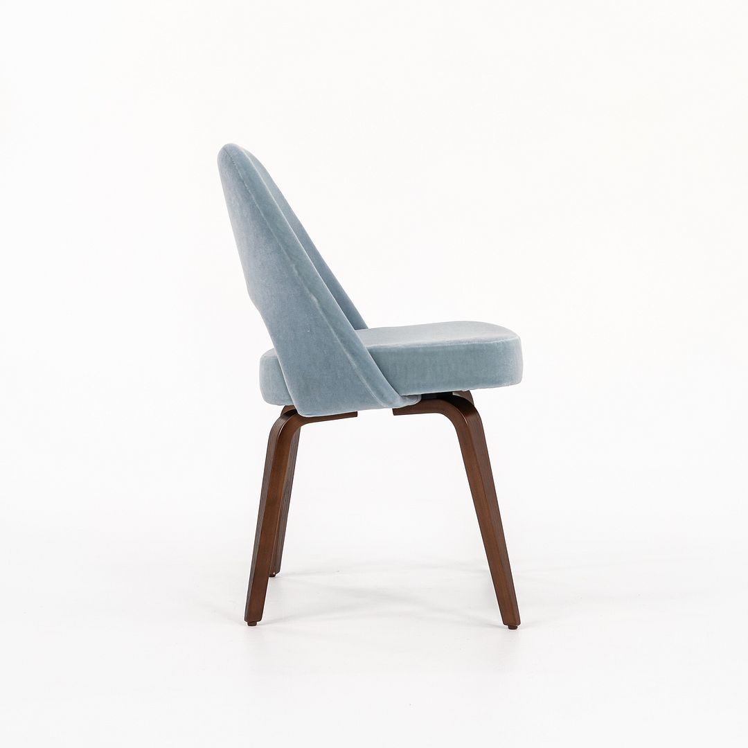 SOLD 2022 Armless Executive Chair, Model 72C by Eero Saarinen for Knoll in Blue Fabric 2x Available