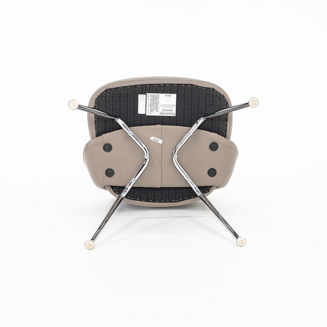 2010s Eero Saarinen for Knoll Armless Executive Side Chair Pebbled Grey Leather