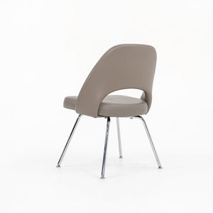 2010s Eero Saarinen for Knoll Armless Executive Side Chair Pebbled Grey Leather