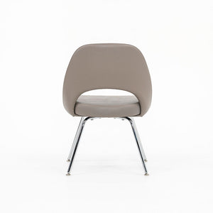 2010s Eero Saarinen for Knoll Armless Executive Side Chair Pebbled Grey Leather