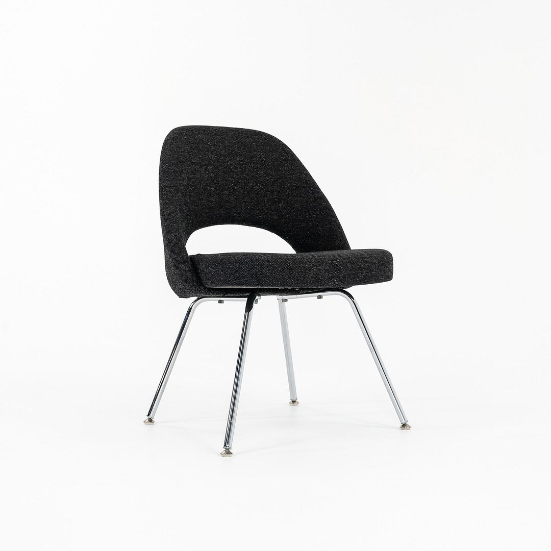 2015 Eero Saarinen for Knoll Armless Executive Side Chair in Charcoal Hopsack