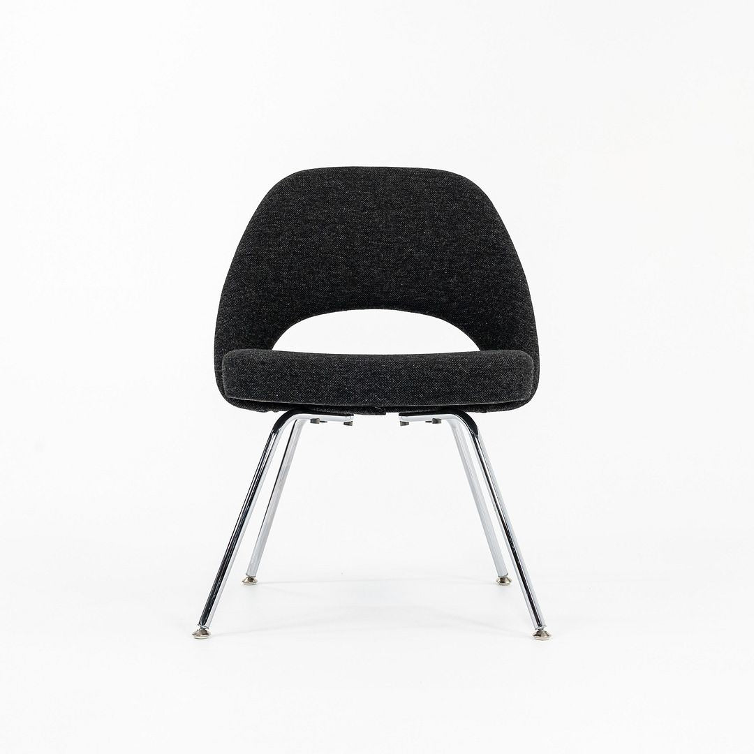 2015 Eero Saarinen for Knoll Armless Executive Side Chair in Charcoal Hopsack