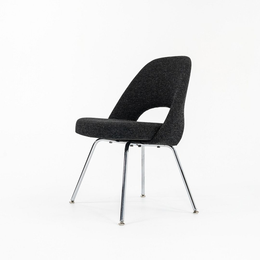 2015 Eero Saarinen for Knoll Armless Executive Side Chair in Charcoal Hopsack