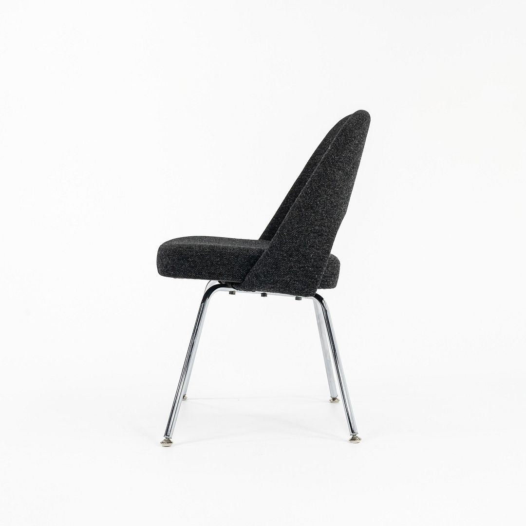 2015 Eero Saarinen for Knoll Armless Executive Side Chair in Charcoal Hopsack