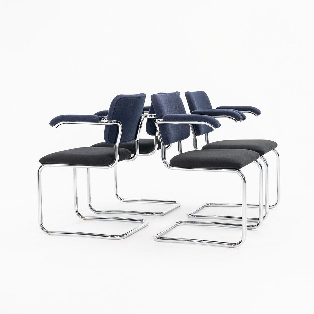 2018 Cesca Chair 50A by Marcel Breuer for Knoll in Blue and Black Fabric 12+ Available