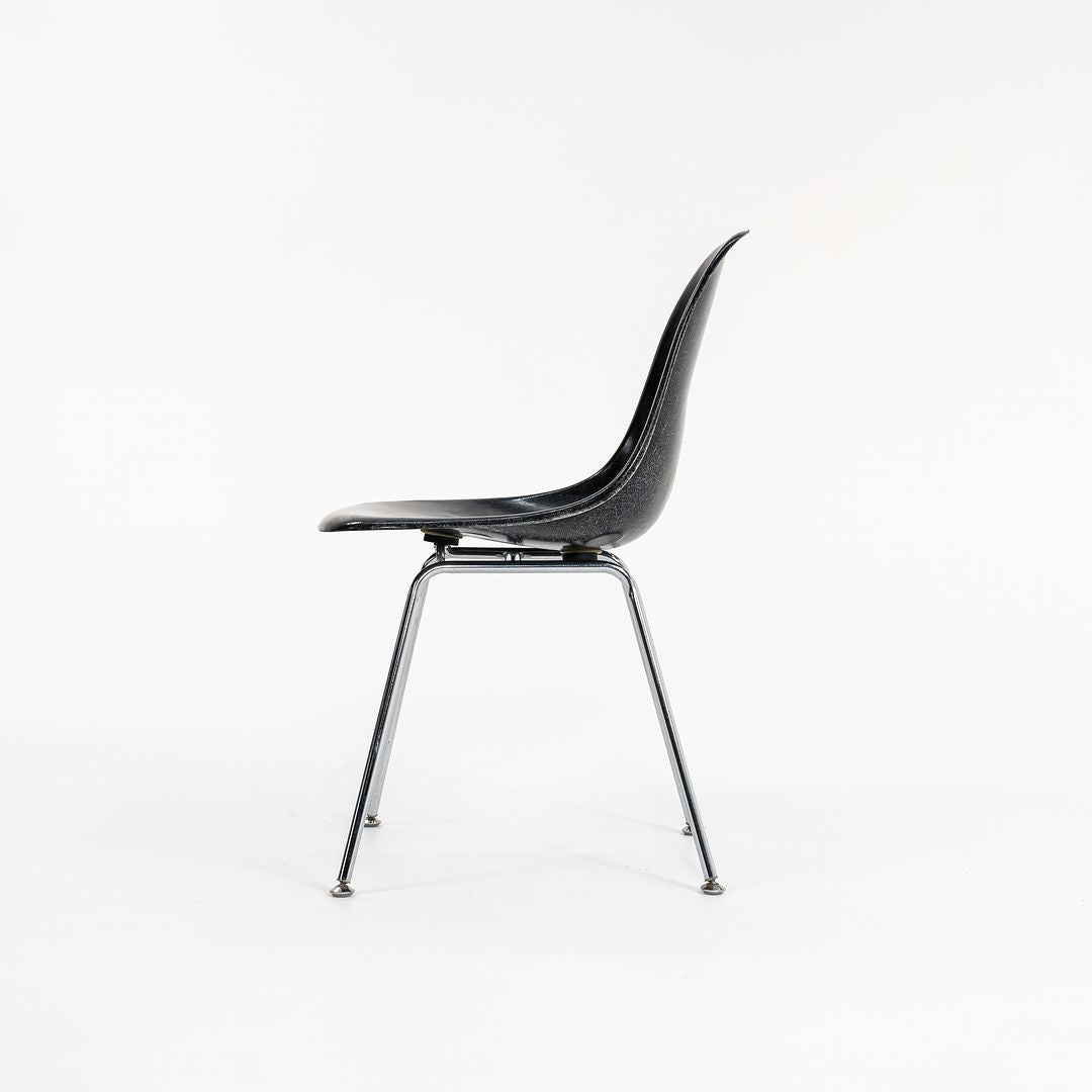 SOLD C. 2018 Modernica Fiberglass Dining / Side Shell Chair in Black with Chrome H Base 2x Available