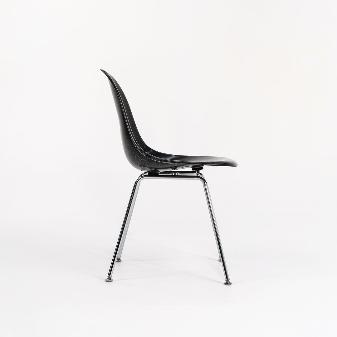 SOLD C. 2018 Modernica Fiberglass Dining / Side Shell Chair in Black with Chrome H Base 2x Available