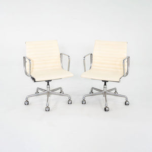 2007 Herman Miller Eames Aluminum Group Management Desk Chair in Ivory Leather 8x Available