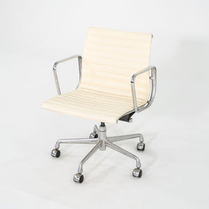 2007 Herman Miller Eames Aluminum Group Management Desk Chair in Ivory Leather 8x Available