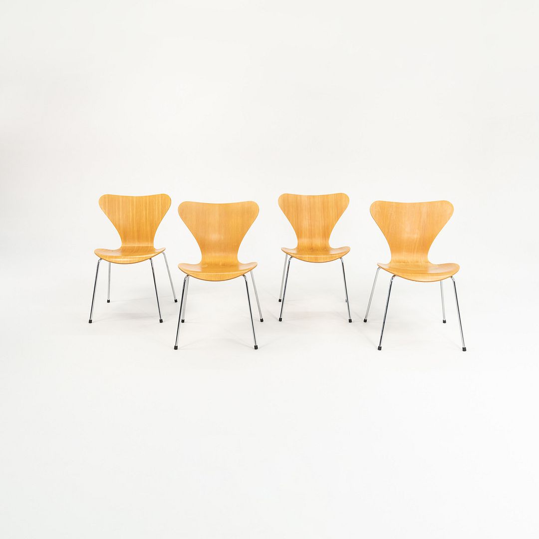 1998 Fritz Hansen Series 7 Side Chair, Model 3107 by Arne Jacobsen for Fritz Hansen in Beech, Sets Available