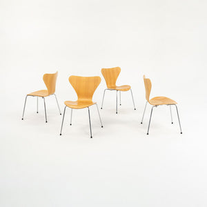 1998 Fritz Hansen Series 7 Side Chair, Model 3107 by Arne Jacobsen for Fritz Hansen in Beech, Sets Available